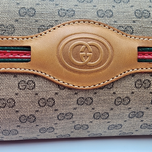 Gucci Rare Micro GG Clutch Web, RARE, Vintage + Dust Bag - Picture 6 of 17